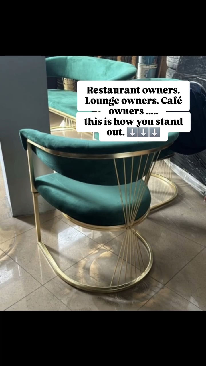 Luxury velvet chairs with gold stainless steel finish. - Image 2