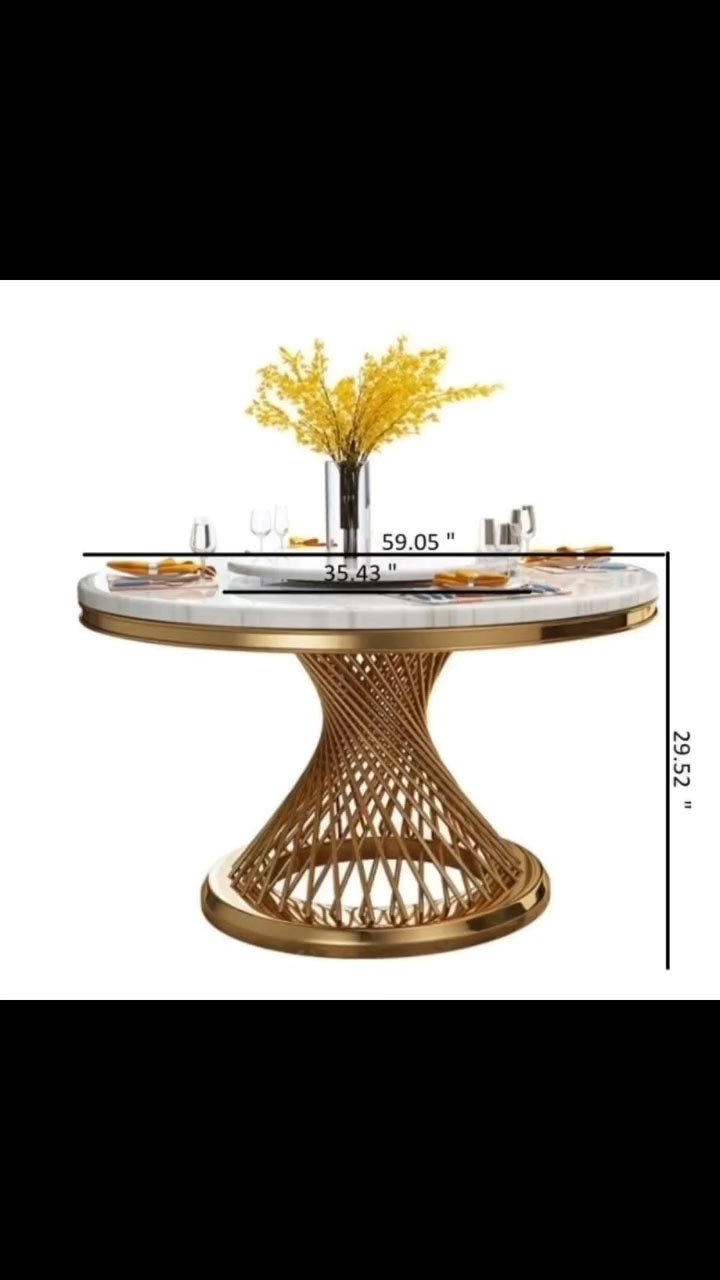 MARBLE TOP ROUND DINNING - Image 2